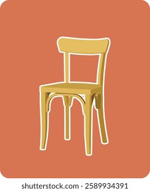 wood chair with vintage vibe vector