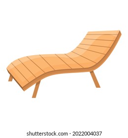 Wood Chaise Lounge Icon Cartoon Vector. Beach Chair. Sunbed Deck