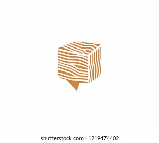 wood chat logo vector