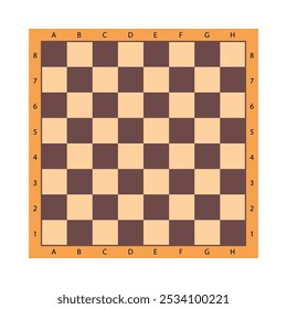 Quadro de xadrez xadrez xadrez xadrez em madeira. Chessman em estilo plano. Figuras do jogo. Jogo de estratégia, atividade de hobby inteligente, competição ou torneio. Ilustração vetorial