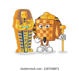 the wood chess ancient egypt cartoon. cartoon mascot vector