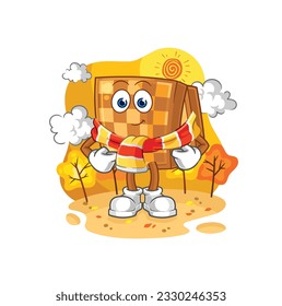 the wood chess in the autumn. cartoon mascot vector