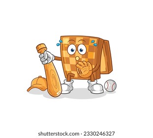 the wood chess baseball Catcher cartoon. cartoon mascot vector