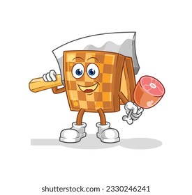 the wood chess Butcher illustration. character vector