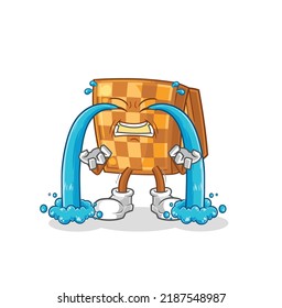 the wood chess crying illustration. character vector