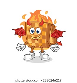 the wood chess demon with wings character. cartoon mascot vector