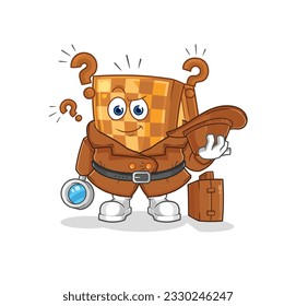 the wood chess detective vector. cartoon character