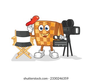 the wood chess director mascot. cartoon vector