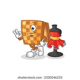 the wood chess fashion designer vector. cartoon character