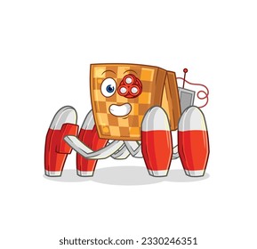 the wood chess future robot vector. cartoon character