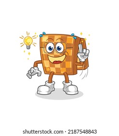 the wood chess got an idea cartoon. mascot vector