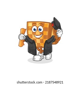 the wood chess graduation vector. cartoon character