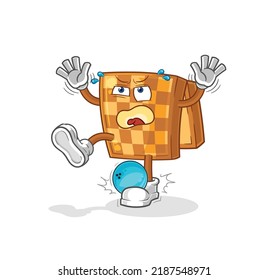 the wood chess hiten by bowling cartoon. cartoon mascot vector