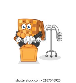 the wood chess judge holds gavel. character vector