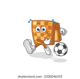 the wood chess kicking the ball cartoon. cartoon mascot vector