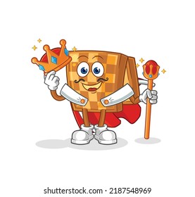 the wood chess king vector. cartoon character