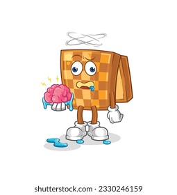 the wood chess no brain vector. cartoon character