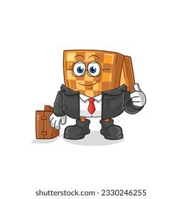 the wood chess office worker mascot. cartoon vector
