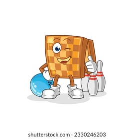 the wood chess play bowling illustration. character vector