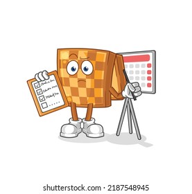 the wood chess schedule list vector. cartoon character