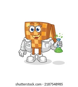 the wood chess scientist character. cartoon mascot vector