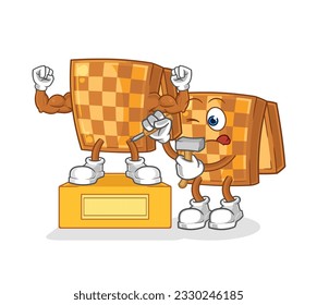 the wood chess sculptor character. cartoon mascot vector