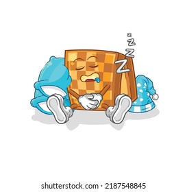 the wood chess sleeping character. cartoon mascot vector