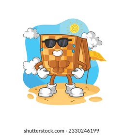 the wood chess sunbathing in summer. character vector