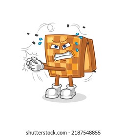 the wood chess swat fly character. cartoon mascot vector