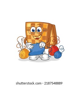 the wood chess tailor mascot. cartoon vector