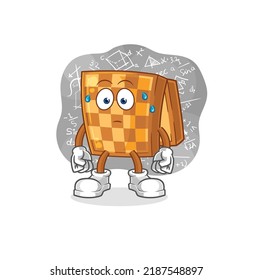 the wood chess thinking hard vector. cartoon character