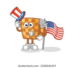 the wood chess uncle sam character. cartoon mascot vector