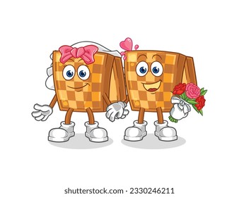the wood chess wedding cartoon. cartoon mascot vector