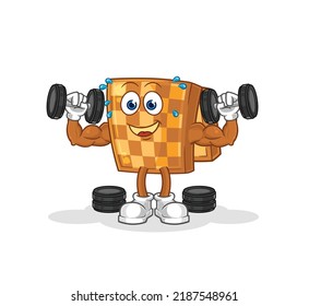 the wood chess weight training illustration. character vector