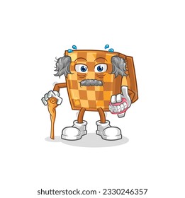 the wood chess white haired old man. character vector