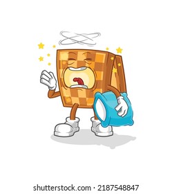 the wood chess yawn character. cartoon mascot vector