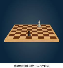 Wood chessboard. Vector illustration