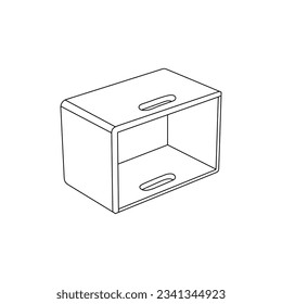 Wood Chest line art design template, vector symbol, sign, outline illustration.