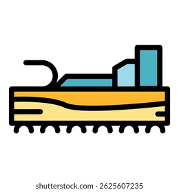 Wood chips icon. Outline wood chips vector icon color flat isolated