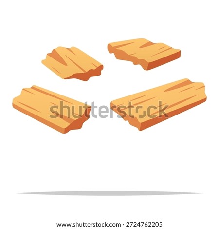 Wood chips vector isolated illustration
