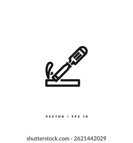 Wood Chisel Icon. Editable Stroke