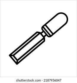icono de cincel de madera sobre fondo blanco