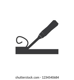 Wood chisel vector icon