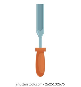 Wood chisel with a wooden handle is being used for carpentry work