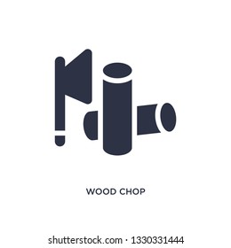 wood chop icon. Simple element illustration from agriculture farming and gardening concept. wood chop editable symbol design on white background. Can be use for web and mobile.