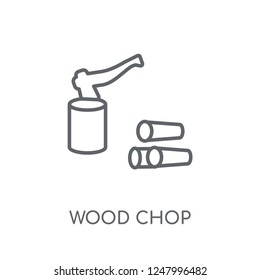 wood Chop linear icon. Modern outline wood Chop logo concept on white background from Agriculture Farming and Gardening collection. Suitable for use on web apps, mobile apps and print media.