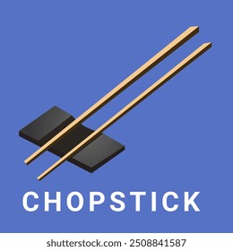 Wood chopstick and stand chopstick illustration