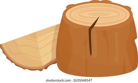 Wood Chunks Tree Trunks Graphic Illustration