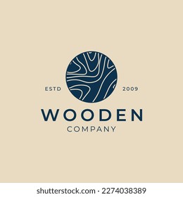 wood circle vintage logo simple vector illustration design