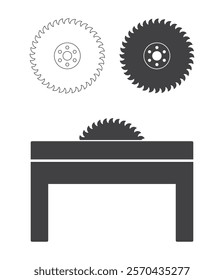 wood circular saw machine industrial icon